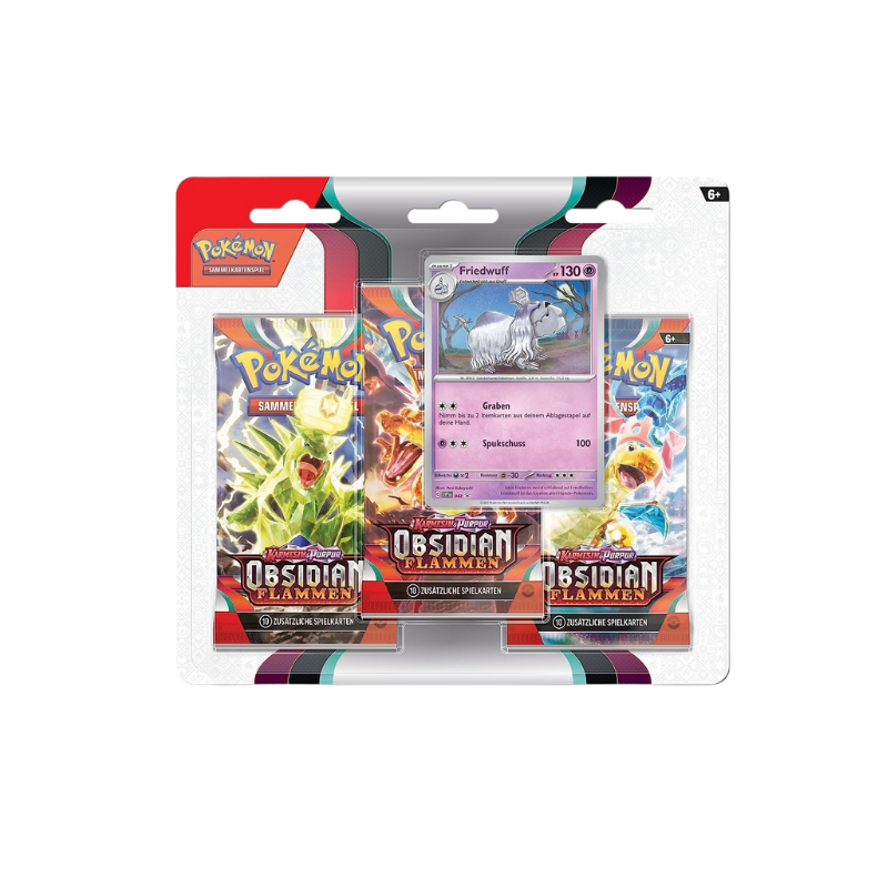 Pokémon TCG: Obsidian Flammen: Friedwuff 3-Pack Blister (DE)